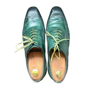Calzoleria lHarris Firenze Men’s 1913 Hand-Painted Signature Oxford Green Size 8